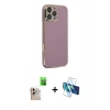 MARSİLYAN™- iPhone 16 Pro Max Kılıf Yankı Serisi - Siyah 3D Antistatik Cam Ekran Koruyucu + Raze Metal Kamera Lens - NLGY