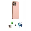 MARSİLYAN™- iPhone 16 Pro Max Kılıf Yankı Serisi - Siyah 3D Antistatik Cam Ekran Koruyucu + Raze Metal Kamera Lens - NLGY