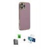MARSİLYAN™- iPhone 16 Pro Max Kılıf Yankı Serisi - Siyah 3D Antistatik Cam Ekran Koruyucu + Raze Metal Kamera Lens - SH