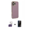 MARSİLYAN™- iPhone 16 Pro Max Kılıf Yankı Serisi - Siyah 3D Antistatik Hayalet Cam Ekran Koruyucu + Bilvis Titan Kamera Lens - SH