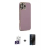 MARSİLYAN™- iPhone 16 Pro Max Kılıf Yankı Serisi - Siyah 3D Antistatik Hayalet Cam Ekran Koruyucu + Bilvis Titan Kamera Lens - TMGI