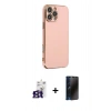 MARSİLYAN™- iPhone 16 Pro Max Kılıf Yankı Serisi - Siyah 3D Antistatik Hayalet Cam Ekran Koruyucu + Bilvis Titan Kamera Lens - TMGI