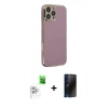 MARSİLYAN™- iPhone 16 Pro Max Kılıf Yankı Serisi - Siyah 3D Antistatik Hayalet Cam Ekran Koruyucu + Raze Metal Kamera Lens - BZ