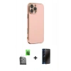 MARSİLYAN™- iPhone 16 Pro Max Kılıf Yankı Serisi - Siyah 3D Antistatik Hayalet Cam Ekran Koruyucu + Raze Metal Kamera Lens - SH