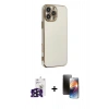 MARSİLYAN™- iPhone 16 Pro Max Kılıf Yankı Serisi - Siyah 3D Antistatik Mat Seramik Nano Ekran Koruyucu + Bilvis Titan Kamera Lens - SH
