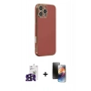 MARSİLYAN™- iPhone 16 Pro Max Kılıf Yankı Serisi - Siyah 3D Antistatik Mat Seramik Nano Ekran Koruyucu + Bilvis Titan Kamera Lens - SH