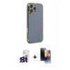 MARSİLYAN™- iPhone 16 Pro Max Kılıf Yankı Serisi - Siyah 3D Antistatik Mat Seramik Nano Ekran Koruyucu + Bilvis Titan Kamera Lens - SH