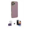 MARSİLYAN™- iPhone 16 Pro Max Kılıf Yankı Serisi - Siyah 3D Antistatik Mat Seramik Nano Ekran Koruyucu + Bilvis Titan Kamera Lens - SH