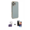 MARSİLYAN™- iPhone 16 Pro Max Kılıf Yankı Serisi - Siyah 3D Antistatik Mat Seramik Nano Ekran Koruyucu + Bilvis Titan Kamera Lens - SH