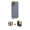 MARSİLYAN™- iPhone 16 Pro Max Kılıf Yankı Serisi - Siyah 3D Antistatik Mat Seramik Nano Ekran Koruyucu + Pers Alüminyum Kamera Lens - CLTM