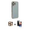 MARSİLYAN™- iPhone 16 Pro Max Kılıf Yankı Serisi - Siyah 3D Antistatik Mat Seramik Nano Ekran Koruyucu + Pers Alüminyum Kamera Lens - CLTM