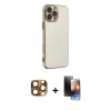 MARSİLYAN™- iPhone 16 Pro Max Kılıf Yankı Serisi - Siyah 3D Antistatik Mat Seramik Nano Ekran Koruyucu + Pers Alüminyum Kamera Lens - CLTM