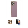 MARSİLYAN™- iPhone 16 Pro Max Kılıf Yankı Serisi - Siyah 3D Antistatik Mat Seramik Nano Ekran Koruyucu + Pers Alüminyum Kamera Lens - CLTM