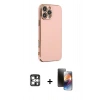 MARSİLYAN™- iPhone 16 Pro Max Kılıf Yankı Serisi - Siyah 3D Antistatik Mat Seramik Nano Ekran Koruyucu + Gümüş PVD Metal Kamera Lens