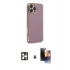 MARSİLYAN™- iPhone 16 Pro Max Kılıf Yankı Serisi - Siyah 3D Antistatik Mat Seramik Nano Ekran Koruyucu + PVD Metal Kamera Lens - GD