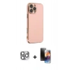 MARSİLYAN™- iPhone 16 Pro Max Kılıf Yankı Serisi - Siyah 3D Antistatik Mat Seramik Nano Ekran Koruyucu + Pers Alüminyum Kamera Lens - GI