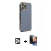 MARSİLYAN™- iPhone 16 Pro Max Kılıf Yankı Serisi - Siyah 3D Antistatik Mat Seramik Nano Ekran Koruyucu + PVD Metal Kamera Lens - GD