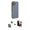 MARSİLYAN™- iPhone 16 Pro Max Kılıf Yankı Serisi - Siyah 3D Antistatik Mat Seramik Nano Ekran Koruyucu + Raze Metal Kamera Lens - SH