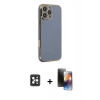 MARSİLYAN™- iPhone 16 Pro Max Kılıf Yankı Serisi - Siyah 3D Antistatik Mat Seramik Nano Ekran Koruyucu + Siyah PVD Metal Kamera Lens