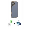 MARSİLYAN™- iPhone 16 Pro Max Kılıf Yankı Serisi - Siyah 3D Antistatik Seramik Nano Ekran Koruyucu + Raze Metal Kamera Lens - BZ