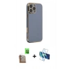 MARSİLYAN™- iPhone 16 Pro Max Kılıf Yankı Serisi - Siyah 3D Antistatik Seramik Nano Ekran Koruyucu + Çöl Titanyum Raze Metal Kamera Lens