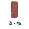 MARSİLYAN™- iPhone 16 Pro Max Kılıf Yankı Serisi - Siyah 3D Antistatik Seramik Nano Ekran Koruyucu + PVD Metal Kamera Lens - GD