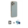 MARSİLYAN™- iPhone 16 Pro Max Kılıf Yankı Serisi - Siyah 3D Antistatik Seramik Nano Ekran Koruyucu + PVD Metal Kamera Lens - GD