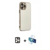 MARSİLYAN™- iPhone 16 Pro Max Kılıf Yankı Serisi - Siyah 3D Antistatik Seramik Nano Ekran Koruyucu + PVD Metal Kamera Lens - GD