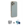 MARSİLYAN™- iPhone 16 Pro Max Kılıf Yankı Serisi - Siyah 3D Antistatik Seramik Nano Ekran Koruyucu + Pers Alüminyum Kamera Lens - GI