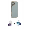 MARSİLYAN™- iPhone 16 Pro Max Kılıf Yankı Serisi - Siyah 3D Antistatik Seramik Nano Ekran Koruyucu + Gümüş Bilvis Titan Kamera Lens