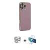 MARSİLYAN™- iPhone 16 Pro Max Kılıf Yankı Serisi - Siyah 3D Antistatik Seramik Nano Ekran Koruyucu + Pers Alüminyum Kamera Lens - GS