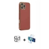 MARSİLYAN™- iPhone 16 Pro Max Kılıf Yankı Serisi - Siyah 3D Antistatik Seramik Nano Ekran Koruyucu + Pers Alüminyum Kamera Lens - GS