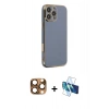 MARSİLYAN™- iPhone 16 Pro Max Kılıf Yankı Serisi - Siyah 3D Antistatik Seramik Nano Ekran Koruyucu + Pers Alüminyum Kamera Lens - CLTM