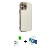 MARSİLYAN™- iPhone 16 Pro Max Kılıf Yankı Serisi - Siyah 3D Antistatik Seramik Nano Ekran Koruyucu + Raze Metal Kamera Lens - BZ