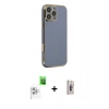 MARSİLYAN™- iPhone 16 Pro Max Kılıf Yankı Serisi - Siyah Bilvis 3D Cam Ekran Koruyucu + Raze Metal Kamera Lens - BZ