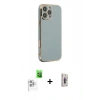 MARSİLYAN™- iPhone 16 Pro Max Kılıf Yankı Serisi - Siyah Bilvis 3D Cam Ekran Koruyucu + Raze Metal Kamera Lens - BZ