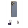 MARSİLYAN™- iPhone 16 Pro Max Kılıf Yankı Serisi - Siyah Bilvis 3D Cam Ekran Koruyucu + Bilvis Titan Kamera Lens - GS