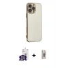 MARSİLYAN™- iPhone 16 Pro Max Kılıf Yankı Serisi - Siyah Bilvis 3D Cam Ekran Koruyucu + Bilvis Titan Kamera Lens - GS
