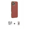 MARSİLYAN™- iPhone 16 Pro Max Kılıf Yankı Serisi - Siyah Bilvis 3D Cam Ekran Koruyucu + Pers Alüminyum Kamera Lens - GS