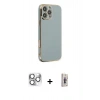MARSİLYAN™- iPhone 16 Pro Max Kılıf Yankı Serisi - Siyah Bilvis 3D Cam Ekran Koruyucu + Pers Alüminyum Kamera Lens - GS