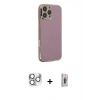 MARSİLYAN™- iPhone 16 Pro Max Kılıf Yankı Serisi - Siyah Bilvis 3D Cam Ekran Koruyucu + Pers Alüminyum Kamera Lens - GS