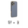 MARSİLYAN™- iPhone 16 Pro Max Kılıf Yankı Serisi - Siyah Bilvis 3D Cam Ekran Koruyucu + Pers Alüminyum Kamera Lens - GS