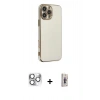 MARSİLYAN™- iPhone 16 Pro Max Kılıf Yankı Serisi - Siyah Bilvis 3D Cam Ekran Koruyucu + Pers Alüminyum Kamera Lens - GS