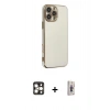 MARSİLYAN™- iPhone 16 Pro Max Kılıf Yankı Serisi - Siyah Bilvis 3D Cam Ekran Koruyucu + PVD Metal Kamera Lens - GD