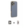 MARSİLYAN™- iPhone 16 Pro Max Kılıf Yankı Serisi - Siyah Bilvis 3D Cam Ekran Koruyucu + PVD Metal Kamera Lens - GD