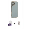 MARSİLYAN™- iPhone 16 Pro Max Kılıf Yankı Serisi - Siyah Bilvis 3D Cam Ekran Koruyucu + Bilvis Titan Kamera Lens - SH