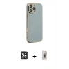 MARSİLYAN™- iPhone 16 Pro Max Kılıf Yankı Serisi - Siyah Bilvis 3D Cam Ekran Koruyucu + PVD Metal Kamera Lens - SH