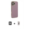 MARSİLYAN™- iPhone 16 Pro Max Kılıf Yankı Serisi - Siyah Bilvis 3D Cam Ekran Koruyucu + PVD Metal Kamera Lens - SH