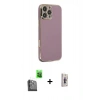 MARSİLYAN™- iPhone 16 Pro Max Kılıf Yankı Serisi - Siyah Bilvis 3D Cam Ekran Koruyucu + Raze Metal Kamera Lens - SH