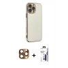 MARSİLYAN™- iPhone 16 Pro Max Kılıf Yankı Serisi - Siyah Bilvis 3X AR Hayalet Cam Ekran Koruyucu + Pers Alüminyum Kamera Lens - CLTM